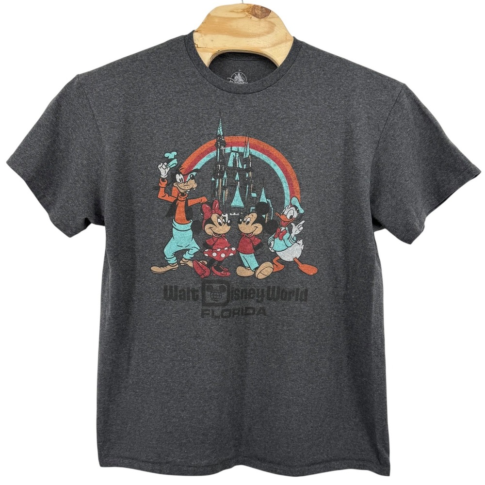 Disney Unisex Walt Disney World Florida Graphic T-Shirt Charcoal Gray Large L
